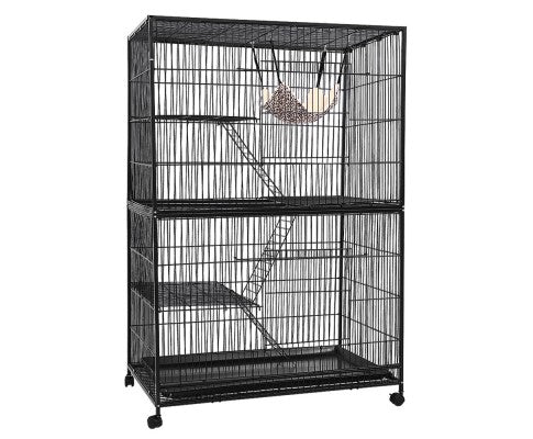 i.Pet 4 Level Rabbit Cage Bird Ferret Parrot Aviary Castor 142cm