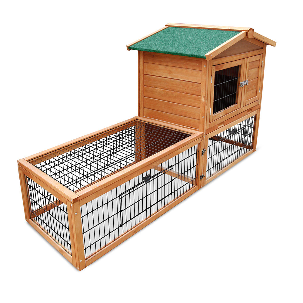 Wooden Rabbit Chicken Guinea Pig Hutch with Tray