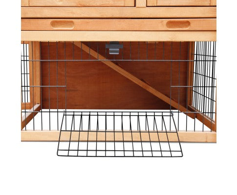 i.Pet Wooden Rabbit Chicken Guinea Pig Hutch with Tray 155cm