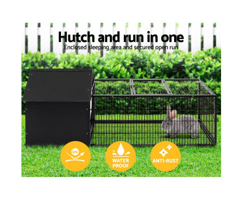 i.Pet Rabbit Cage Hutch Cages Indoor Outdoor Enclosure Pet Metal Carrier 162CM Length