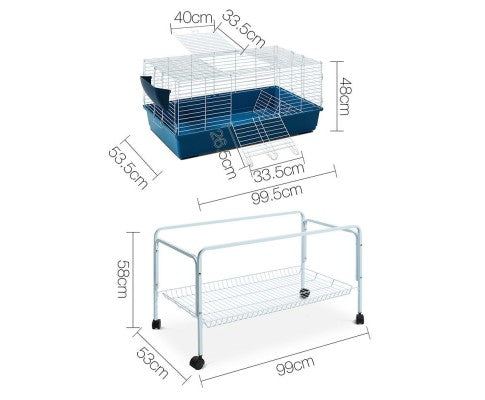 100cm Bunny Home Rabbit Guinea Pig Cage Hutch with Stand