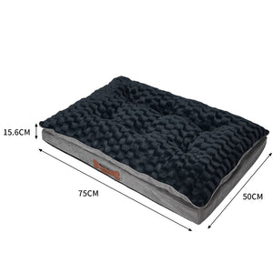 Dog Calming Bed Warm Soft Plush Comfy Sleeping Memory Foam Mattress Dark Grey