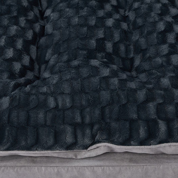 Dog Calming Bed Warm Soft Plush Comfy Sleeping Memory Foam Mattress Dark Grey