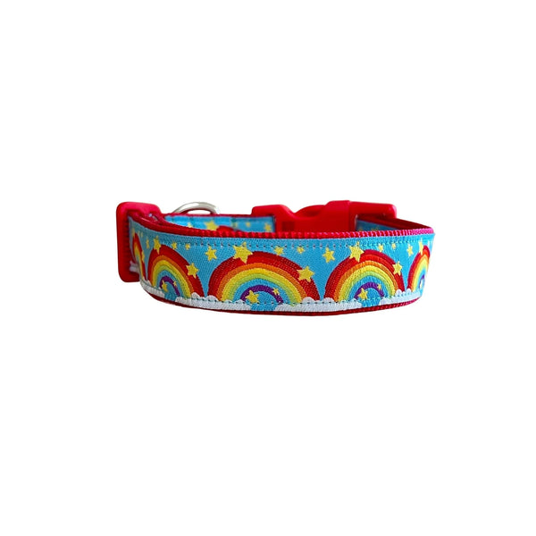 Rainbow Dog Collar - Hand Made by The Bark Side