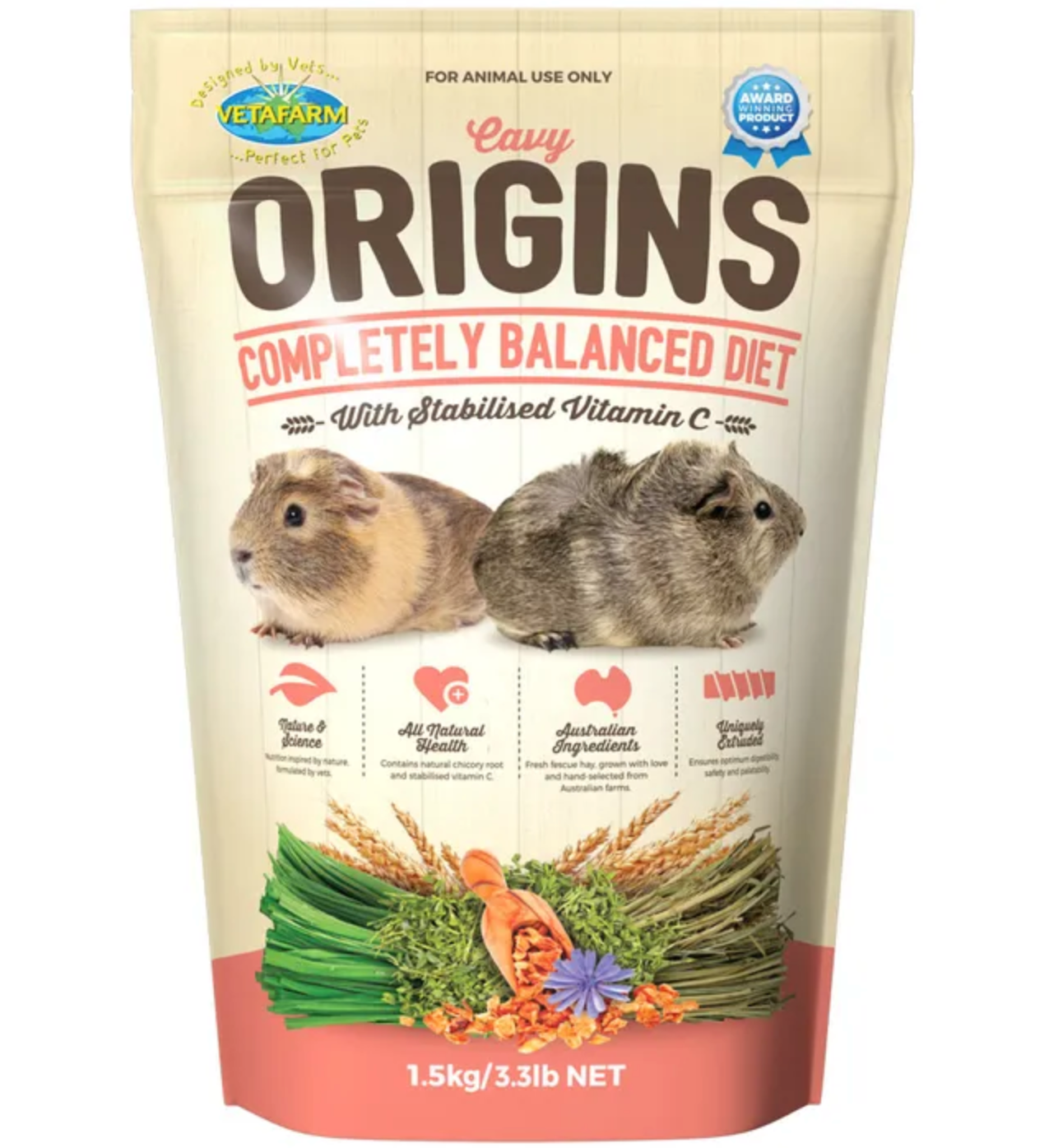 Guinea Pig Food Vetafarm Cavy Origins 1.5KG