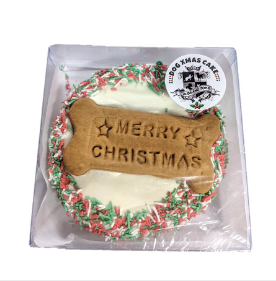 Merry Christmas Frosted Doggy Cake 1pk - 12cm- Huds and Toke