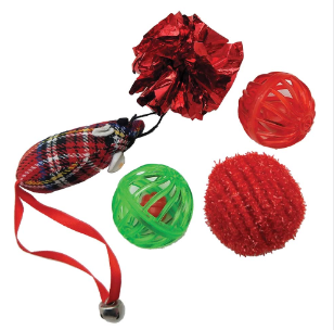 Christmas Cat Toy Ornament 5 Pack - Kitty Play