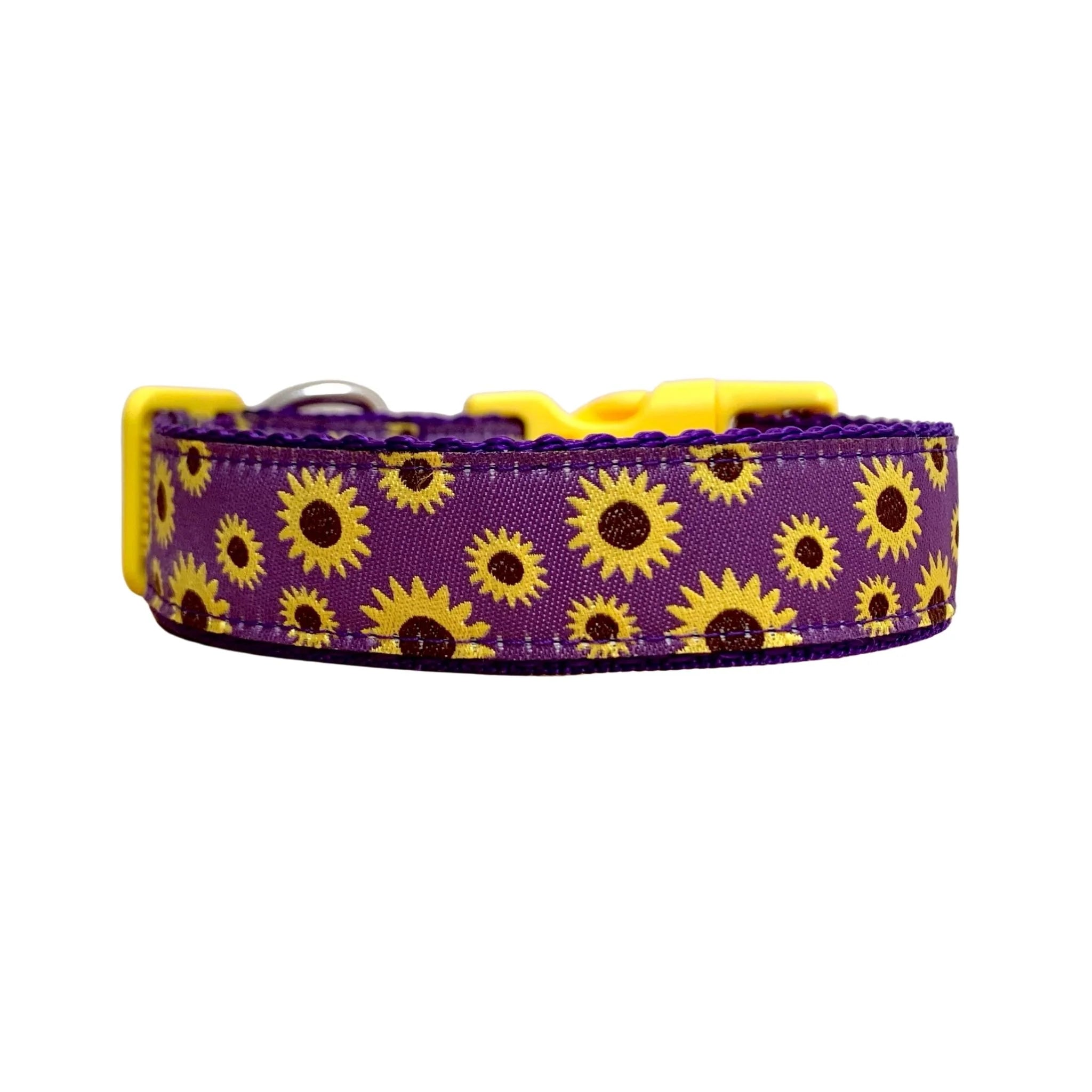 Sunflower Dog Collar - Hand Made by The Bark Side
