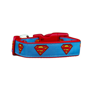 Superman Dog Collar - Hand Made by The Bark Side