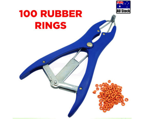 Cattle Lamb Sheep Elastrator Castrating Plier with 100 Rubber