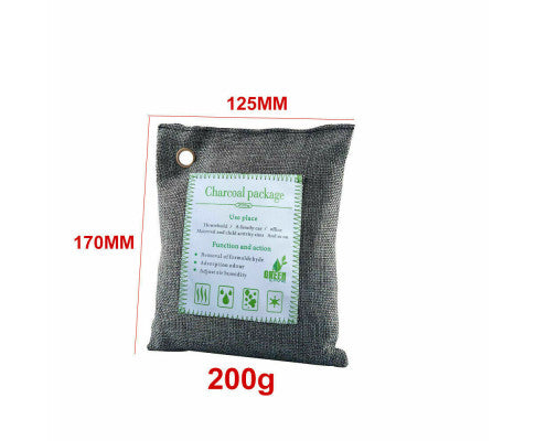 5PCS Air Purifying Bags Activated Bamboo Charcoal Freshener for Car Home Shoes 200g