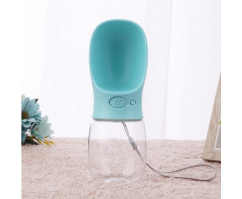 Pet Travel Water Bottle Portable Dogs Drinking Feeder Leak-Proof Dispenser - Blue