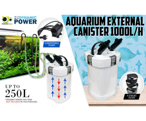 Dynamic Power Aquarium External Canister Filter 1000L/H