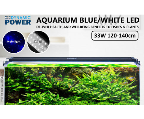 Dynamic Power 33W Aquarium Blue White LED Light for Tank 120-140cm