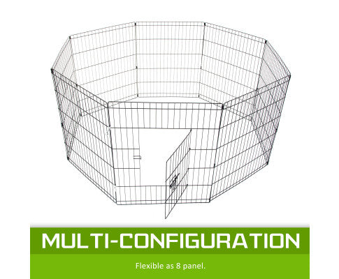 Paw Mate Pet Playpen 8 Panel Foldable Dog Exercise Enclosure Fence Cage