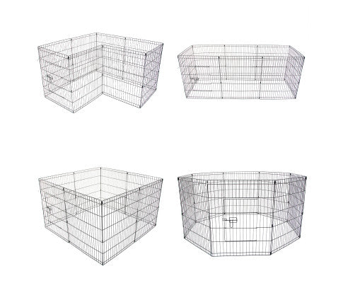 Paw Mate Pet Playpen 8 Panel Foldable Dog Cage + Cover