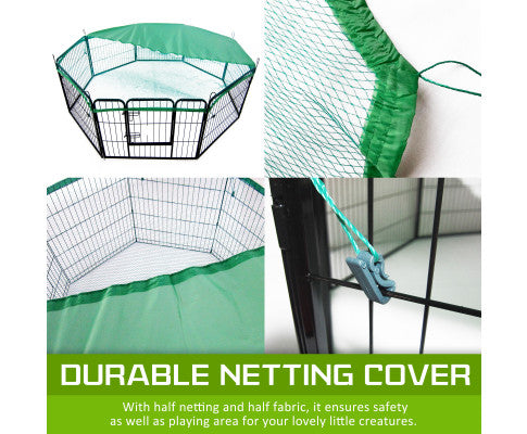 Paw Mate Pet Playpen Heavy Duty 31in 8 Panel Foldable Dog Cage + Cover