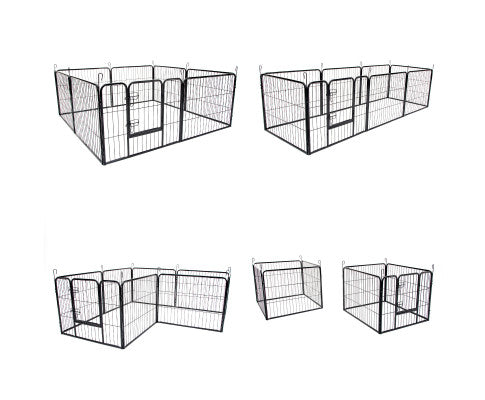 Paw Mate Pet Playpen Heavy Duty 8 Panel Foldable Dog Cage + Cover