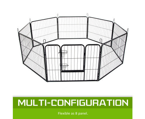 Paw Mate Pet Playpen Heavy Duty 8 Panel Foldable Dog Cage + Cover