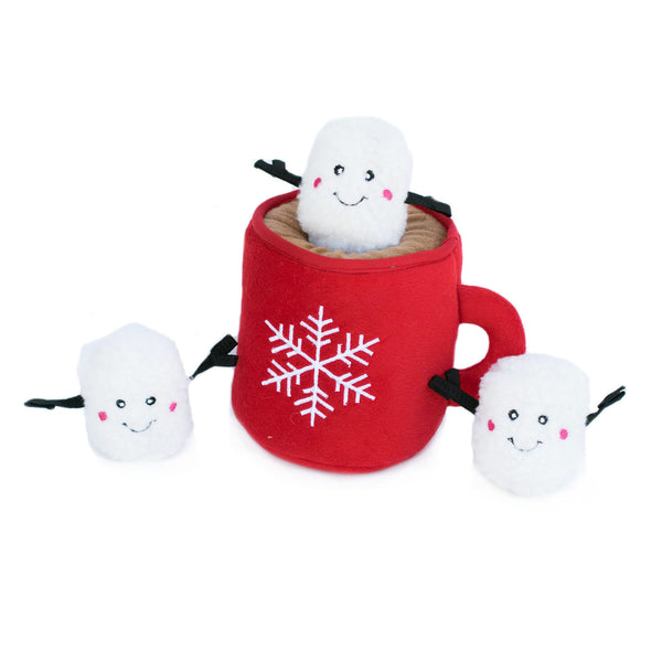 Zippy Paws Christmas Holiday Burrow Dog Toy - Hot Cocoa & Marshmallows