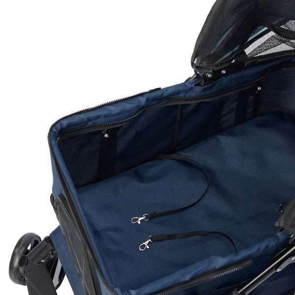 Pet Stroller Dog Cat Pram Foldable Carrier 4 Wheels Large Travel Pushchair Blue