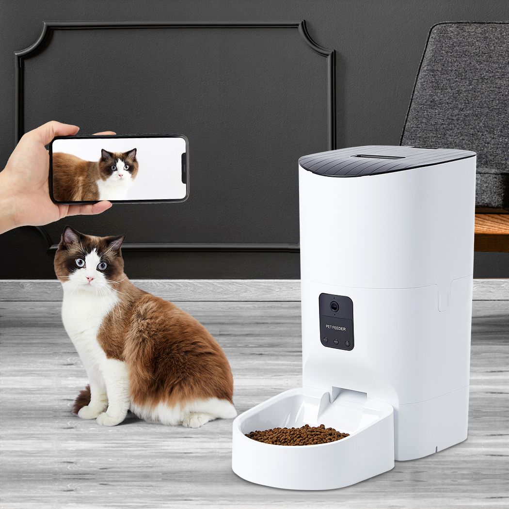 Smart Pet Feeder Camera Dog Cat Automatic Food Dispenser Portable Remote Bowl