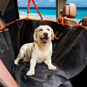 Pet Seat Cover Dog Car Hammock Nonslip Premium Waterproof Back Zipper Black